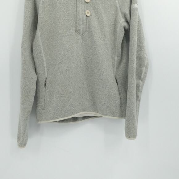 North‎ Face Sweater Womens Large Gray Crescent Sunshine 1/4 Zip Hoodie Outdoor - Picture 9 of 12